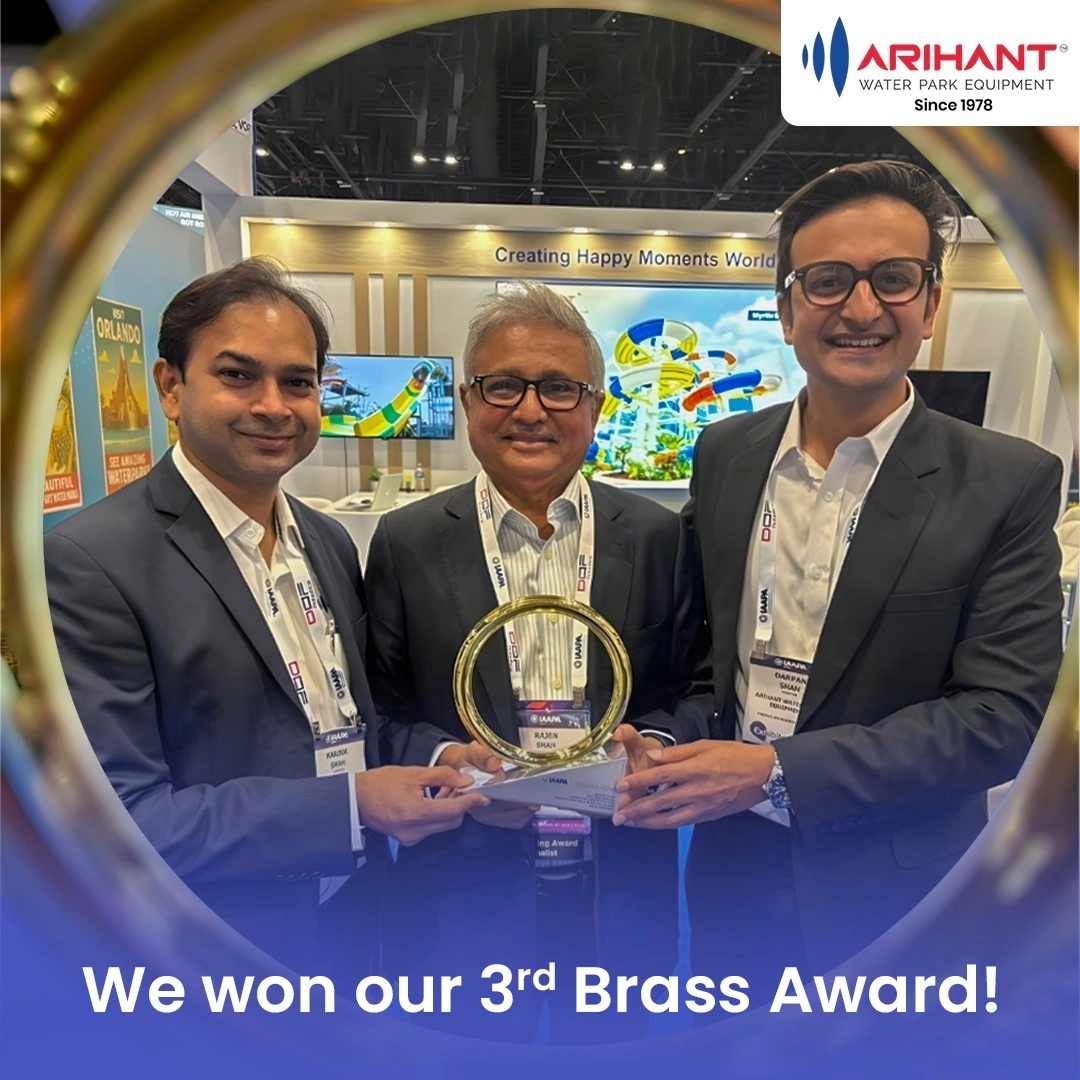 Third consecutive Brass Ring Award for Arihant Water Park Equipment.